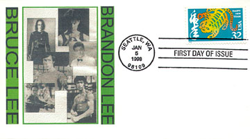 Bruce and Brandon Lee postcard