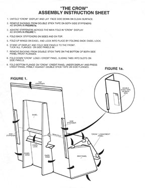 The Crow standee instruction sheet